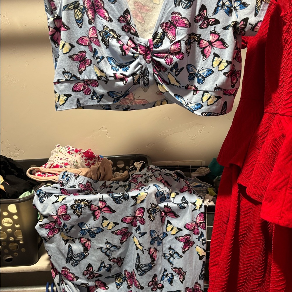 Butterfly Print Crop Top